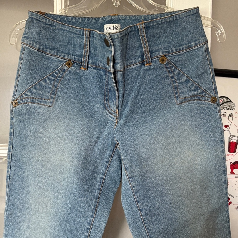 Cache low rise stretchy flared Light Blue Women's Jeans